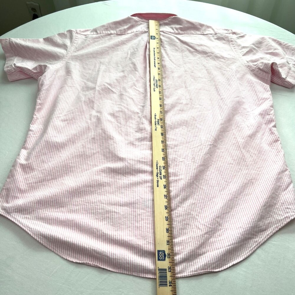 Ralph Lauren Mens Shirt XL Classic Fit Flesh Pony Striped Button Up Short Sleeve - Picture 6 of 9